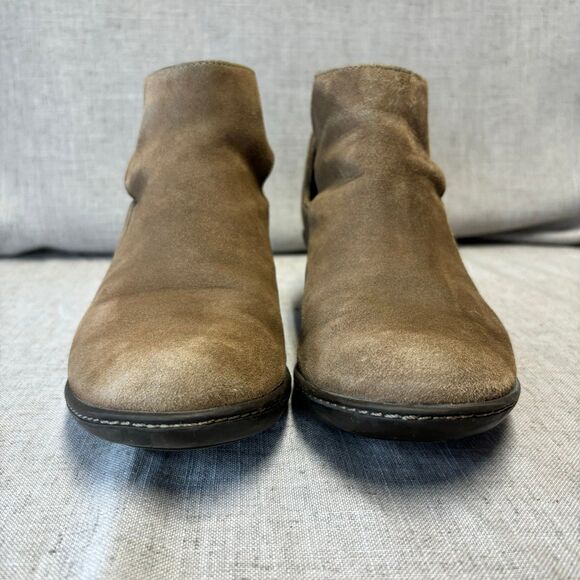 Dansko Bonita Boots Suede Taupe Leather Bootie Ankle Cut Out Women’s Size 37 - Picture 4 of 10